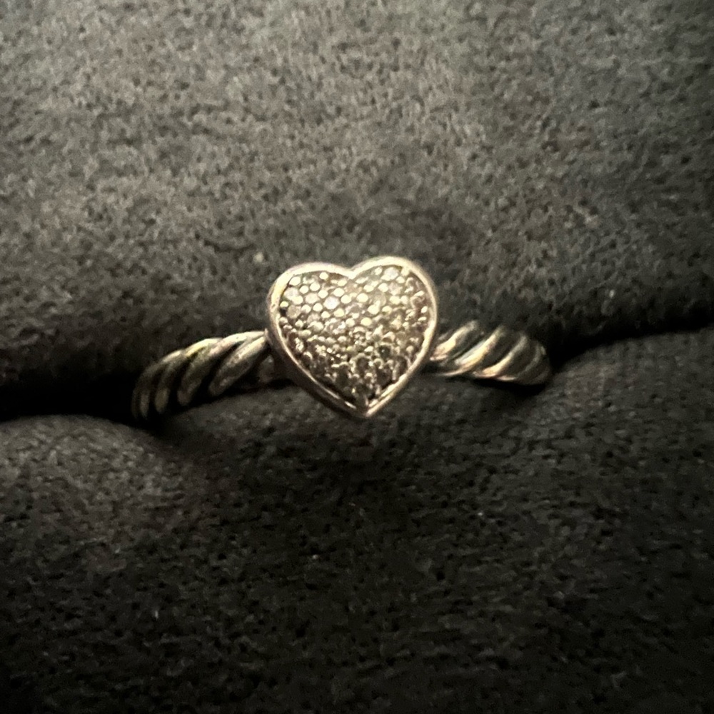 David Yurman pave heart ring
